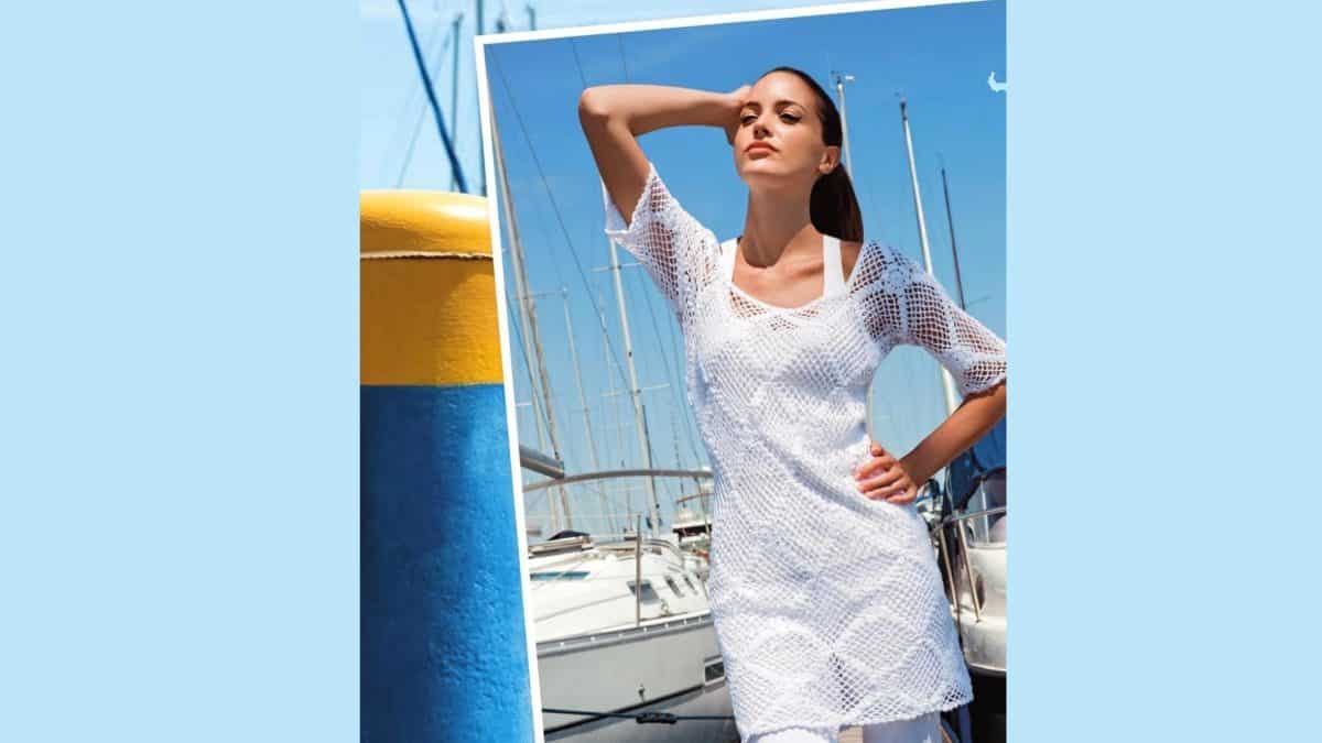 Летняя туника из ажурных квадратов