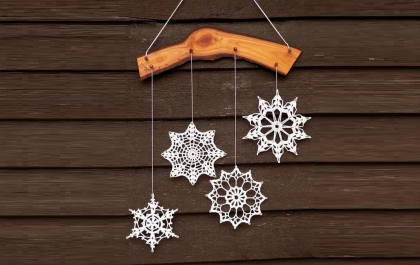 снежинки крючком