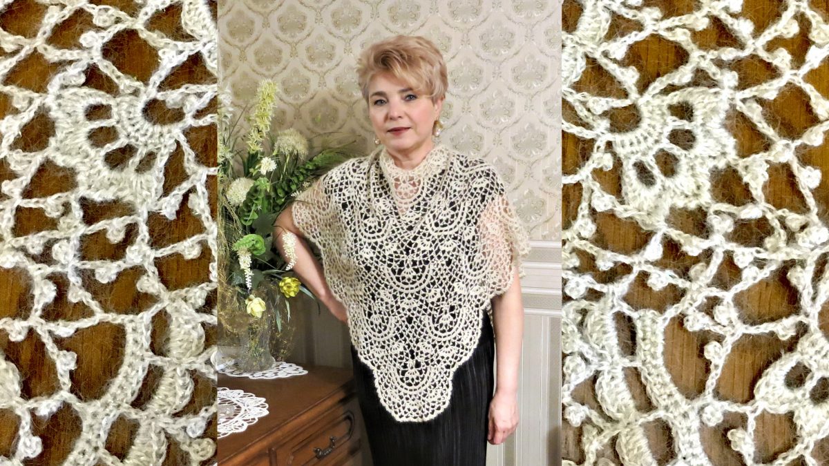 Ажурная шаль крючком