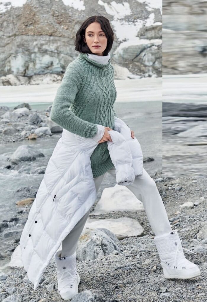 Пуловер с центральной полосой из «кос»