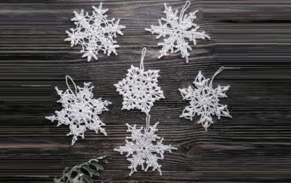 вязаные снежинки