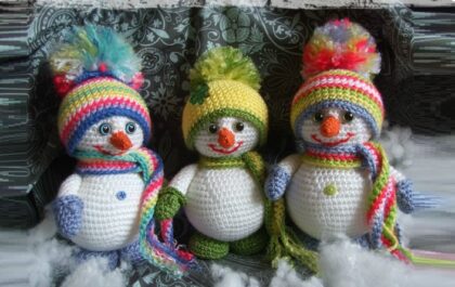 вязаный снеговик