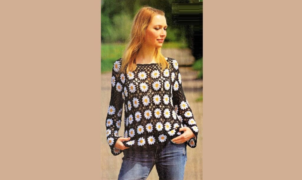 Пуловер «Любимые ромашки»