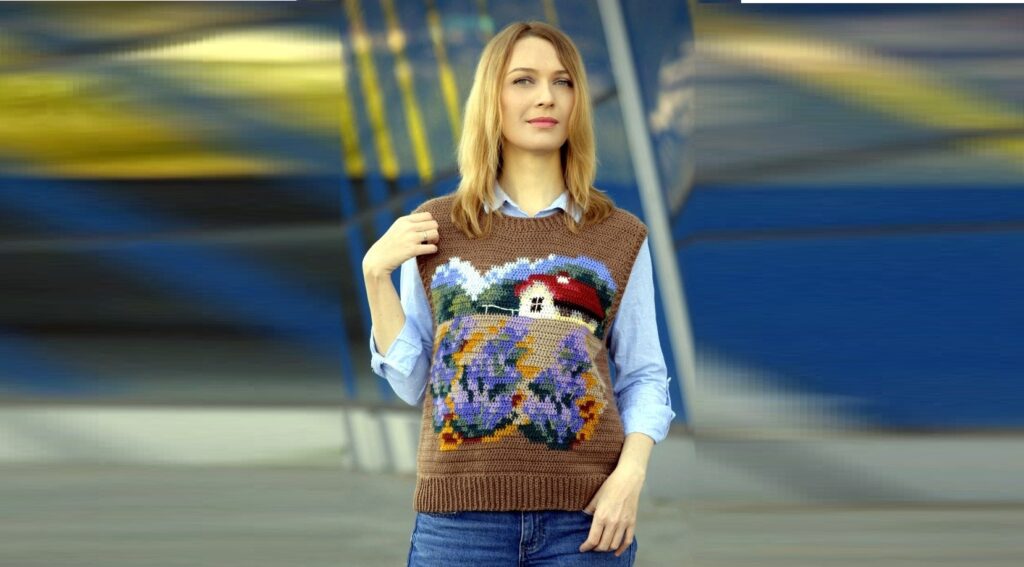 Безрукавка «Загородный пейзаж»