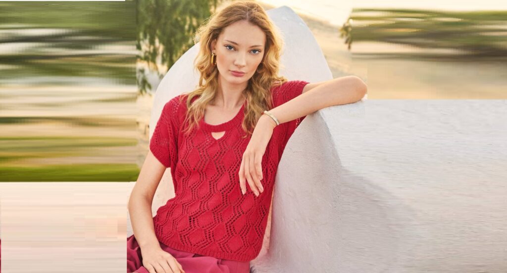 Пуловер с ажурными ромбами VIVIAN
