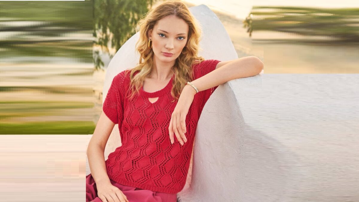 Пуловер с ажурными ромбами VIVIAN