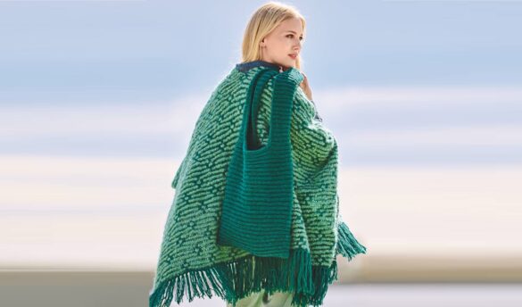 вязаное пончо