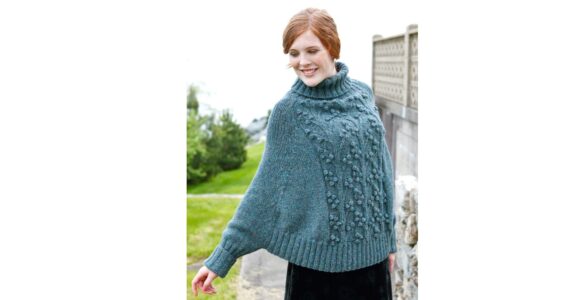 вязаное пончо