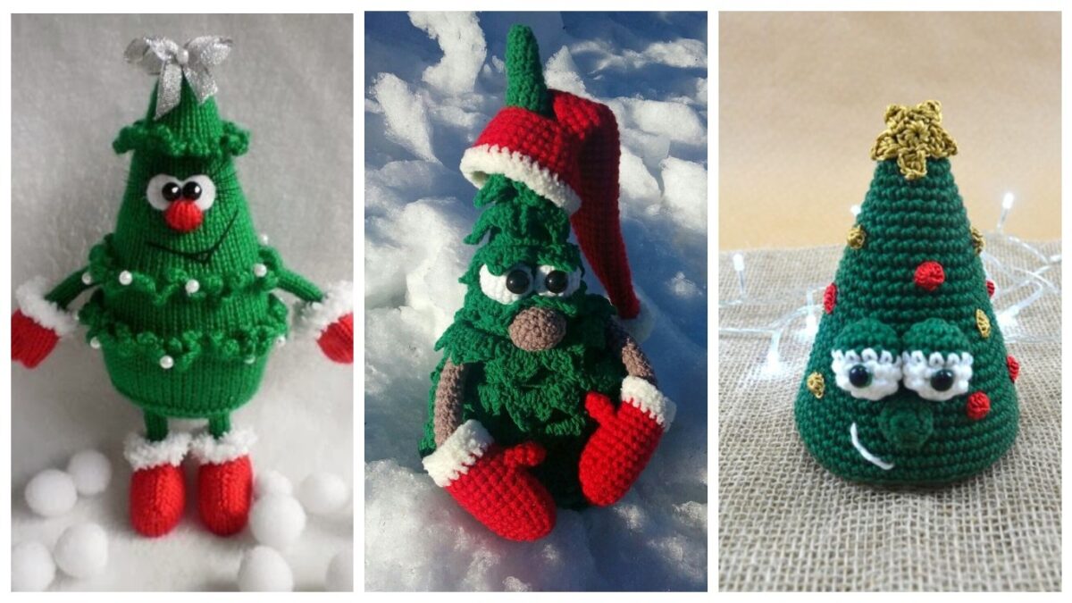 15 способов связать новогоднюю елку крючком или на спицах