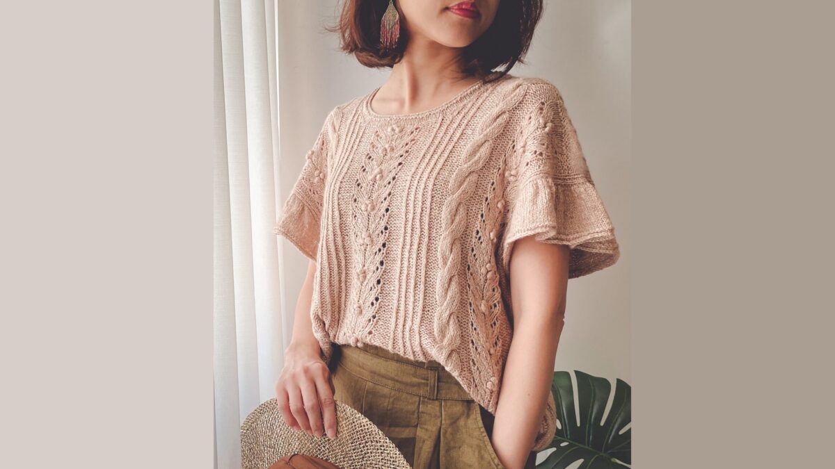 Футболка спицами с воланами Faye