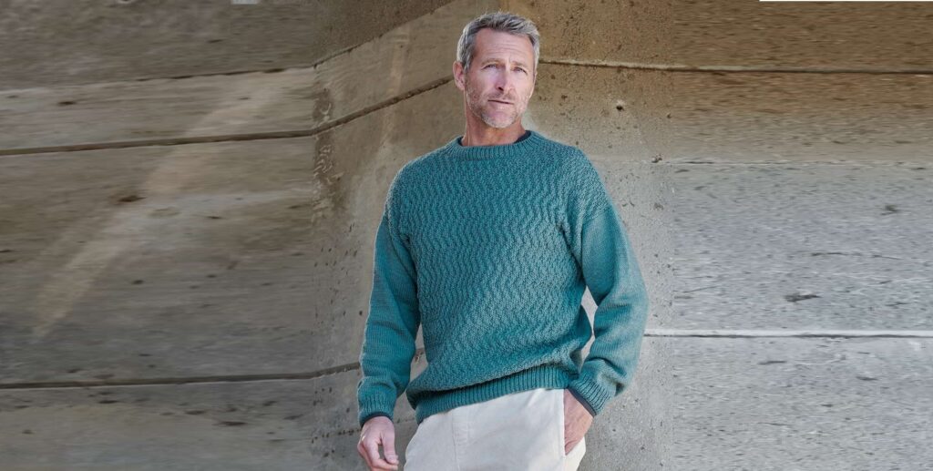 Мужской свитер с вертикальным зигзагом