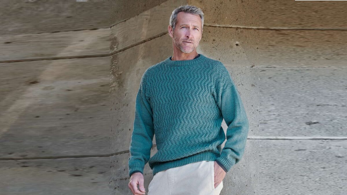 Мужской свитер с вертикальным зигзагом