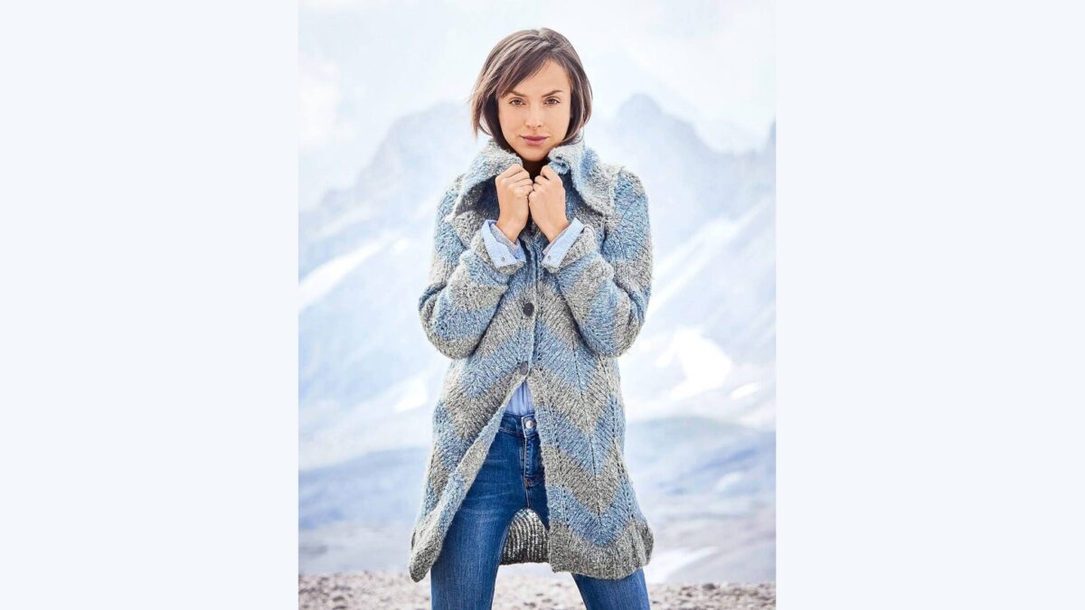 Удлинённый серо-голубой кардиган 