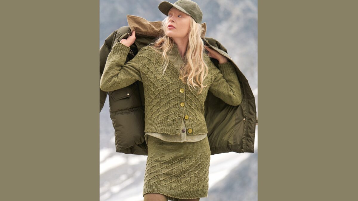 Кардиган со структурным узором и юбка BILA