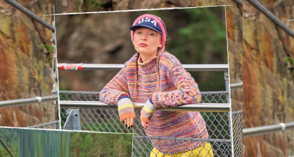 Пестрый пуловер с «косами» BASTIA