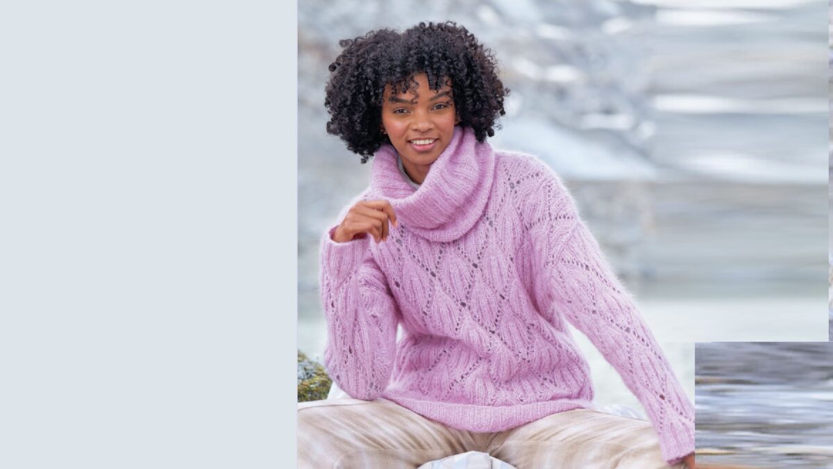 Пуловер с ажурными ромбами и снуд ВARBARA