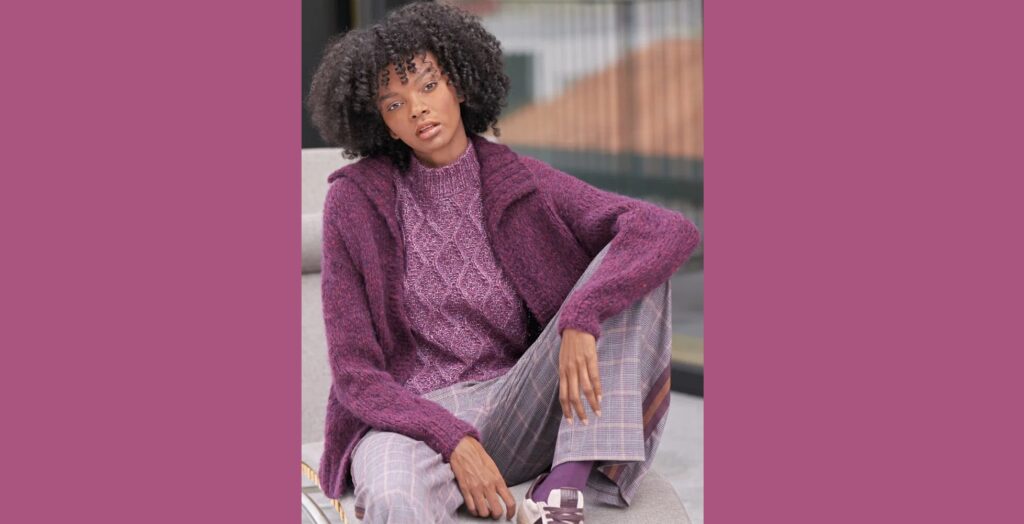 Меланжевый топ с ромбами и жакет BRITT