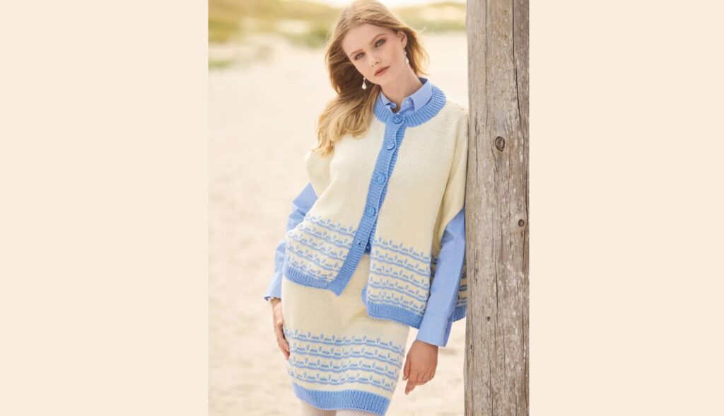 Жилет оверсайз и мини-юбка