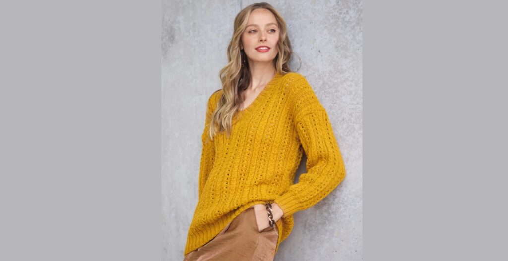 Пуловер с V-образной горловиной