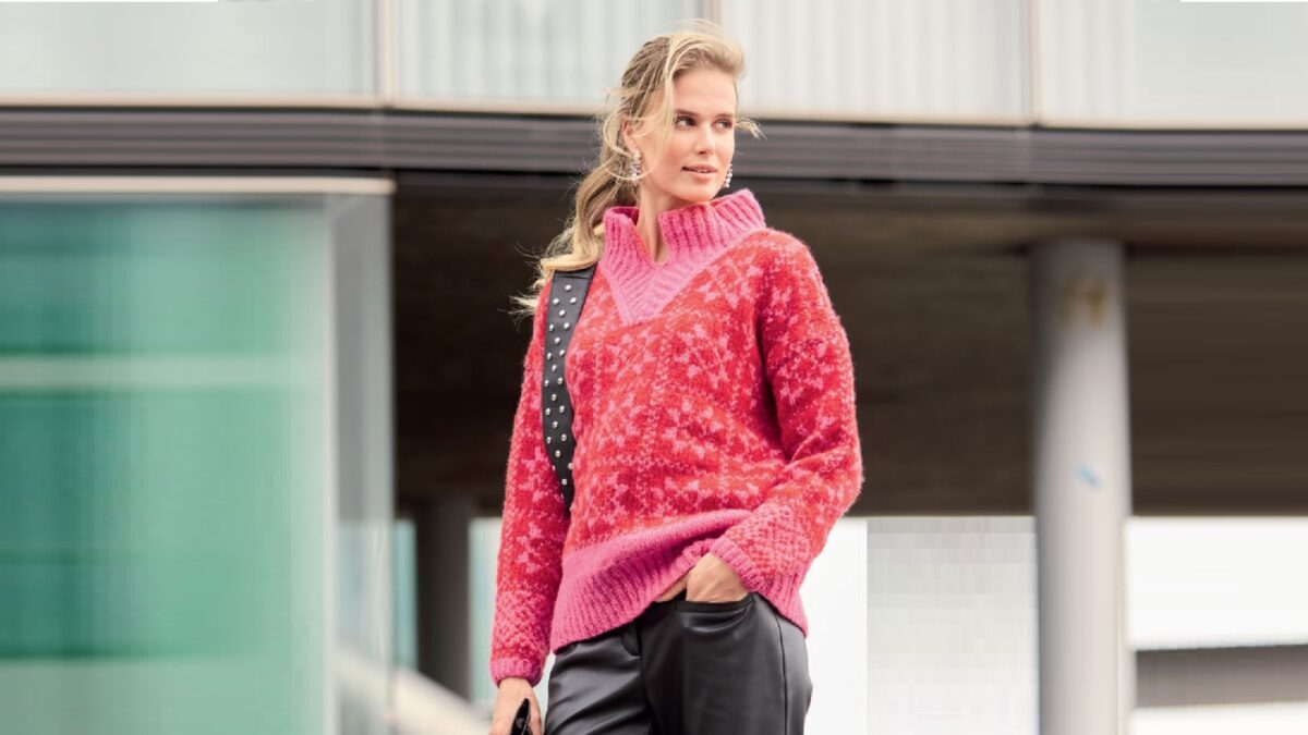 Пуловер с жаккардовым узором