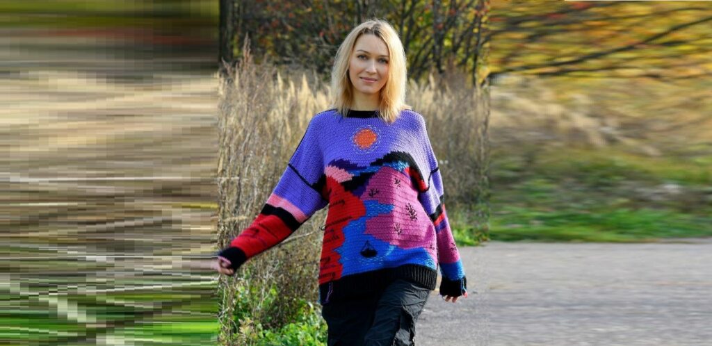 Джемпер «Под оранжевой луной»